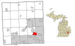 Oakland County Michigan Incorporated and Unincorporated areas Birmingham highlighted